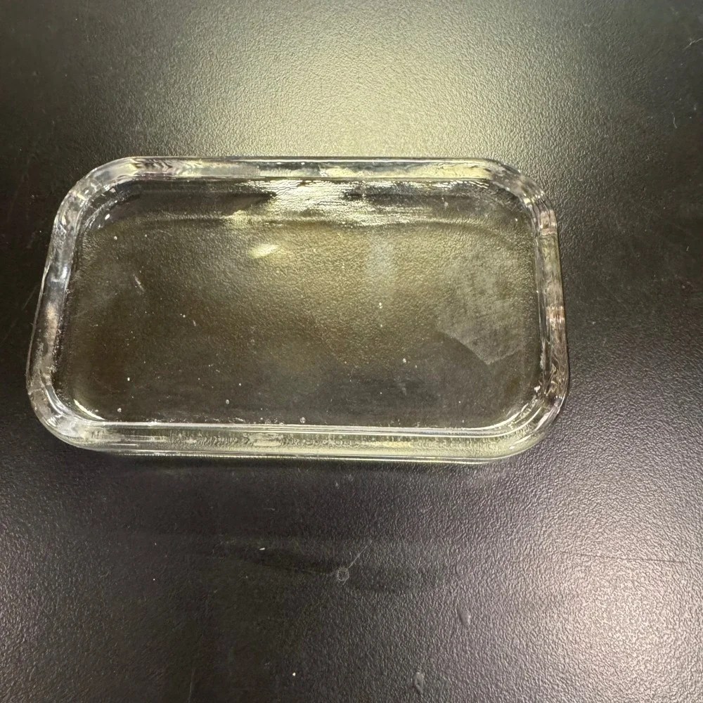 Heavy Glass Trinket Dish Tray Home Decor 4x2.5 Clear Rectangular Catchall